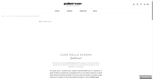 Security scan screenshot of https://pakerson.live/blog/19_cura-della-scarpa-spazzole-cere-e-tendiscarpe.html?preview=1
