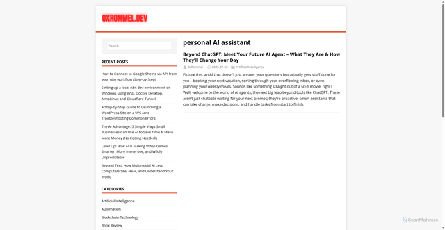 Security scan screenshot of https://0xrommel.pages.dev/tags/personal-ai-assistant/
