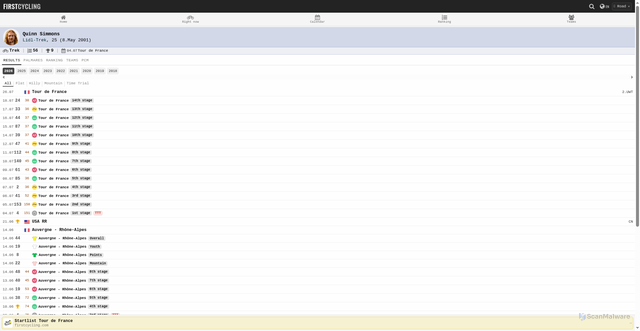 Security scan screenshot of https://firstcycling.com/m/rider.php?r=95151