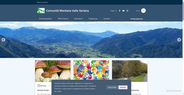 Security scan screenshot of https://www.cmvalleseriana.bg.it/