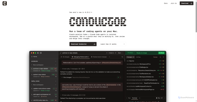 Security scan screenshot of https://conductor.build/