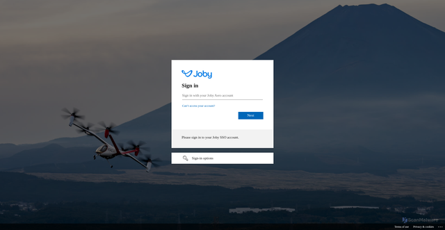 Security scan screenshot of https://joby.sharepoint.com