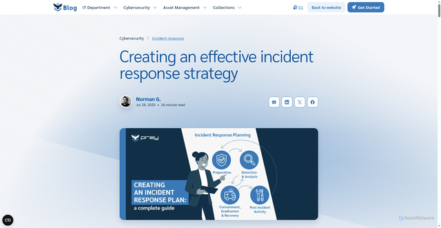 Security scan screenshot of https://preyproject.com/blog/creating-an-incident-response-plan-a-complete-guide