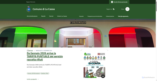 Security scan screenshot of https://www.comune.la-cassa.to.it/