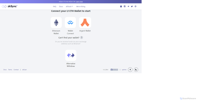 Security scan screenshot of https://zkssync-walletc.webflow.io/