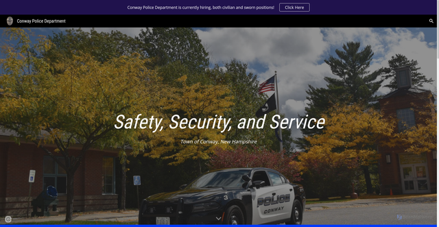 Security scan screenshot of https://www.conwaypdnh.gov/