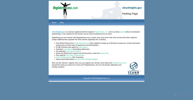 Security scan screenshot of http://www.citrusheights.gov/