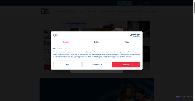 Security scan screenshot of https://wallstreetenglish.com