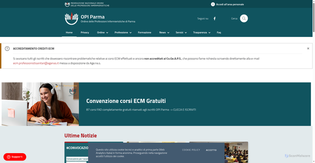 Security scan screenshot of https://opiparma.it/