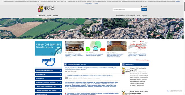 Security scan screenshot of https://www.provincia.fm.it