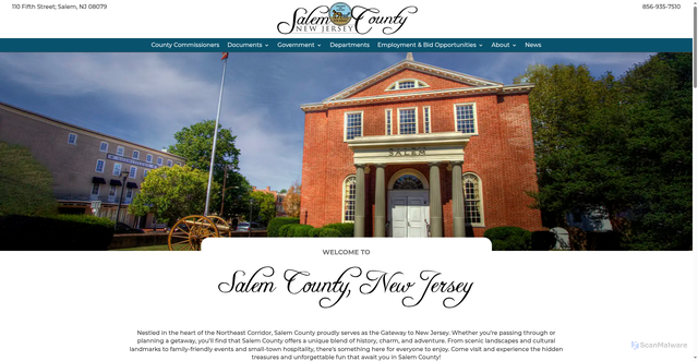 Security scan screenshot of https://www.salemcountynj.gov/