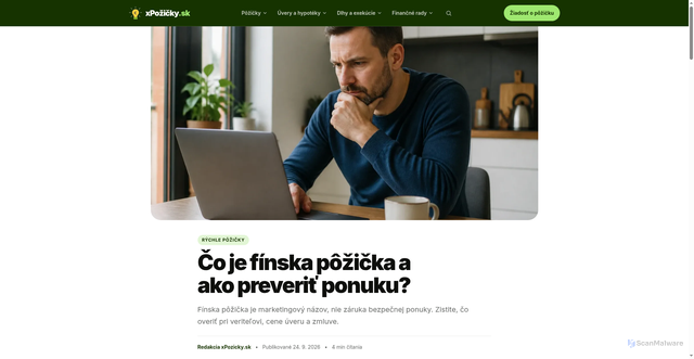 Security scan screenshot of https://xpozicky-sk.pages.dev/finska-pozicka/