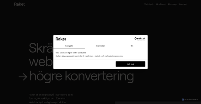 Security scan screenshot of https://raket.nu