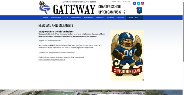 Security scan screenshot of https://home.gatewaycharterhigh.org/apps/news/show_news.jsp?REC_ID=988780&id=0