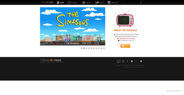 Security scan screenshot of https://www.stream4free.tv/