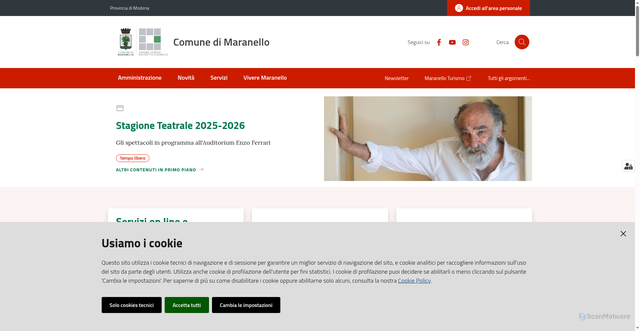 Security scan screenshot of https://www.comune.maranello.mo.it/