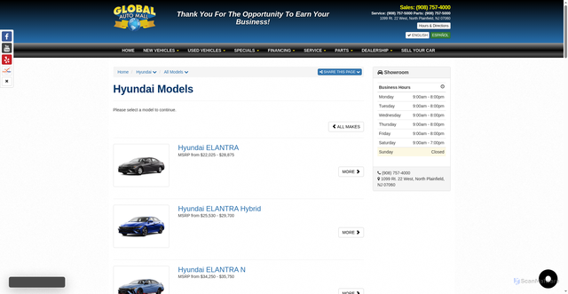 Security scan screenshot of https://www.globalautomall.com/vehicles.cfm/make/hyundai/