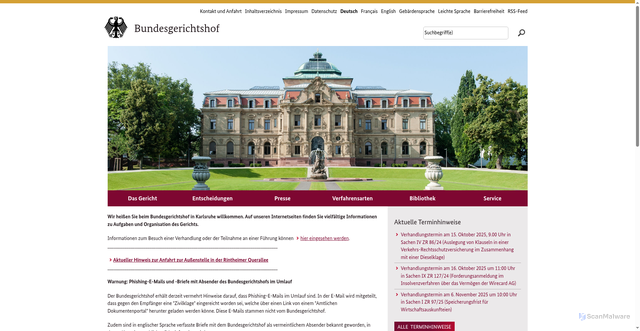 Security scan screenshot of https://www.bundesgerichtshof.de/DE/Home/home_node.html