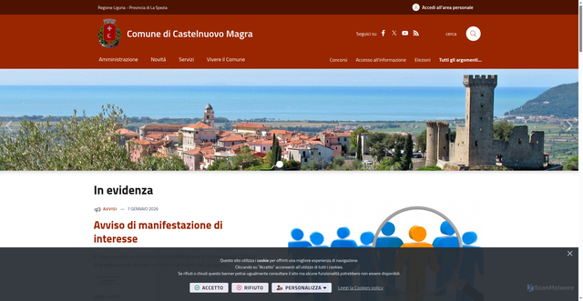Security scan screenshot of https://comune.castelnuovomagra.sp.it/it-it/home