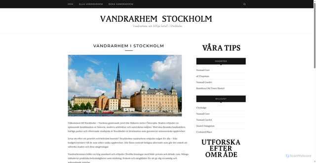 Security scan screenshot of https://vandrarhemstockholm.se