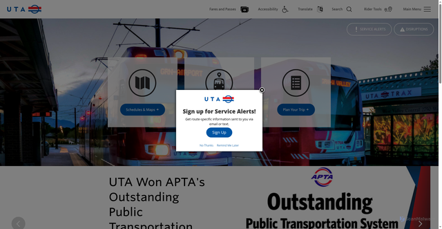 Security scan screenshot of https://www.rideuta.com/
