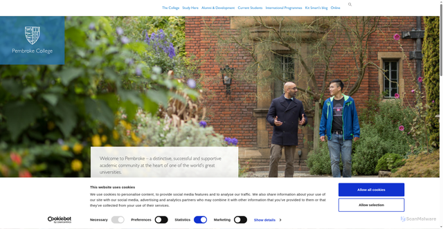 Security scan screenshot of https://www.pem.cam.ac.uk/