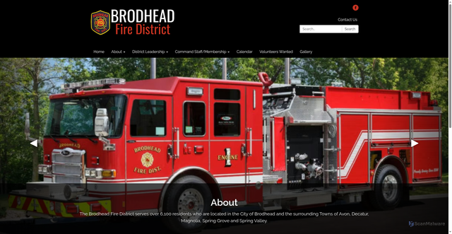 Security scan screenshot of https://www.brodheadfdwi.gov/