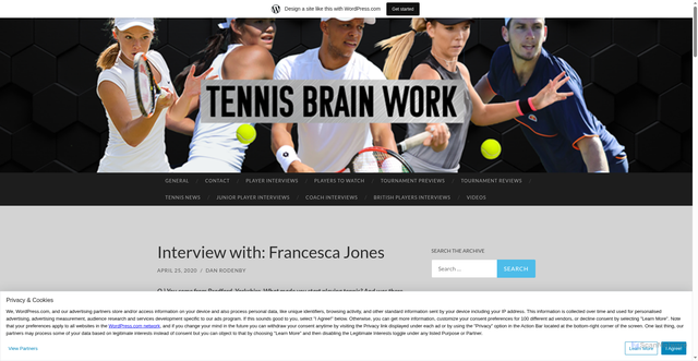Security scan screenshot of https://tennisbrainwork.wordpress.com/2020/04/25/interview-with-fran-jones/
