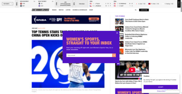 Security scan screenshot of https://justwomenssports.com/reads/top-tennis-stars-take-the-court-as-2025-china-open-kicks-off/