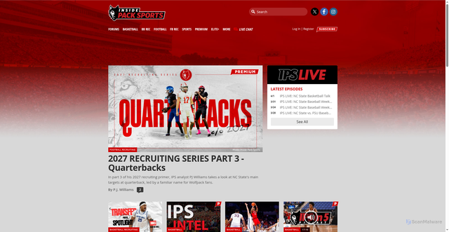 Security scan screenshot of https://insidepacksports.com