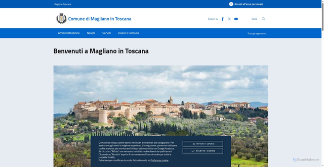 Security scan screenshot of https://www.comune.magliano-in-toscana.gr.it