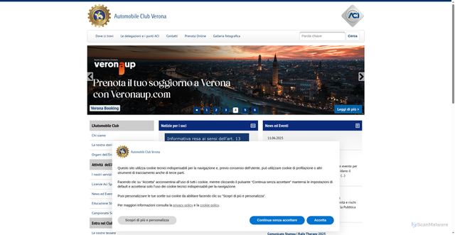 Security scan screenshot of https://verona.aci.it/