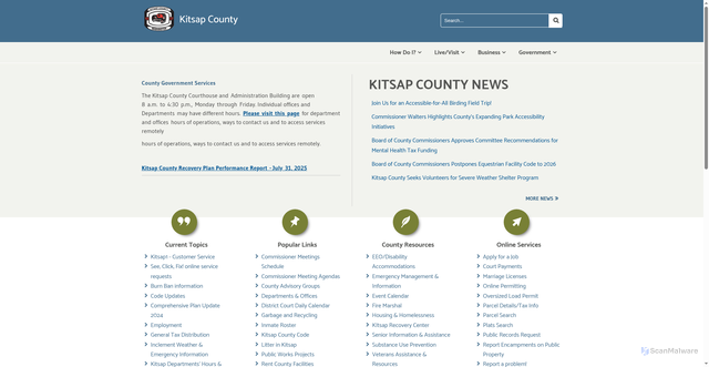 Security scan screenshot of https://www.kitsap.gov/