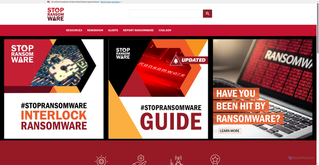 Security scan screenshot of https://stopransomware.gov/