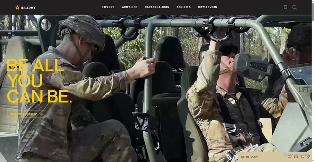 Security scan screenshot of https://www.goarmy.com