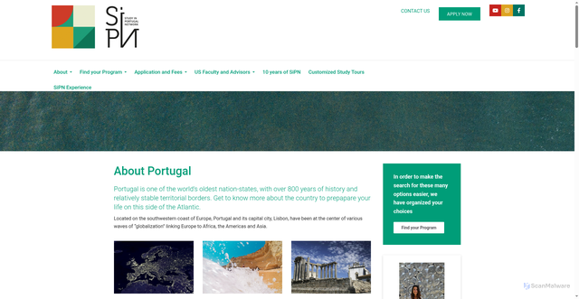 Security scan screenshot of https://studyinportugalnetwork.com/about-portugal/