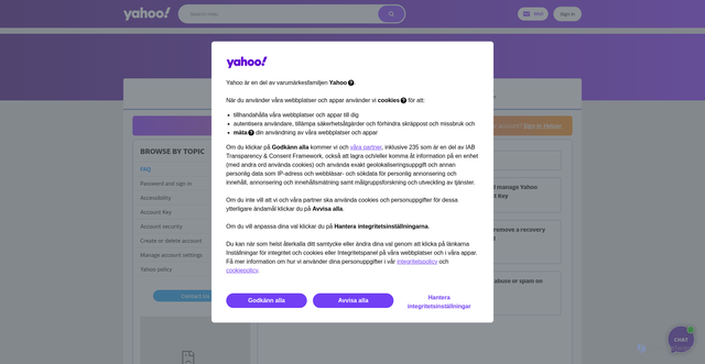 Security scan screenshot of https://help.yahoo.com