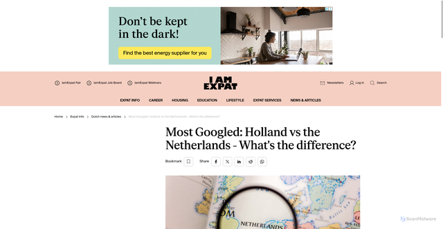 Security scan screenshot of https://www.iamexpat.nl/expat-info/dutch-news/holland-vs-netherlands-whats-difference