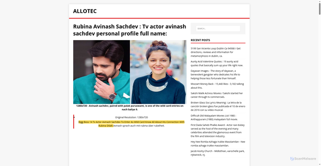 Security scan screenshot of https://salletec.pages.dev/post/rubina-avinash-sachdev/