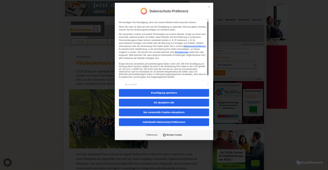 Security scan screenshot of https://kommune21.de