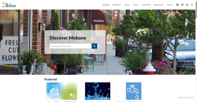 Security scan screenshot of https://cityofmebanenc.gov/