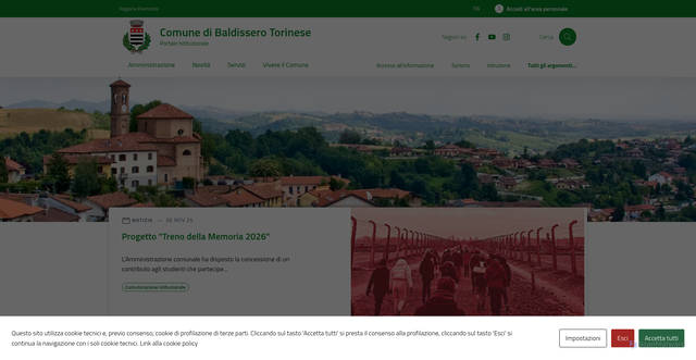 Security scan screenshot of https://comune.baldisserotorinese.to.it/