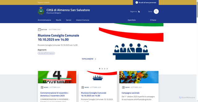 Security scan screenshot of https://www.comune.almenno-san-salvatore.bg.it/