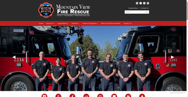 Security scan screenshot of https://www.mvfpd.org/