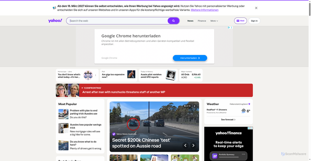 Security scan screenshot of https://au.yahoo.com
