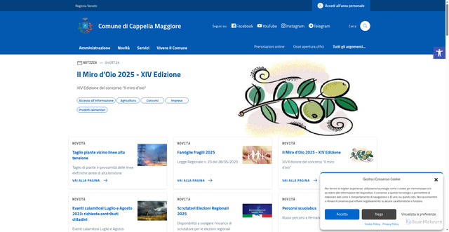 Security scan screenshot of https://comune.cappellamaggiore.tv.it/