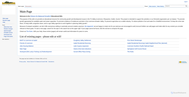 Security scan screenshot of https://wiki.citizensforbalancedgrowth.org