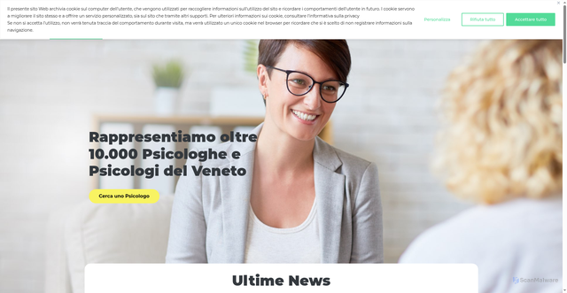 Security scan screenshot of https://www.ordinepsicologiveneto.it/