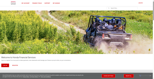 Security scan screenshot of https://honda.americanhondafinance.com