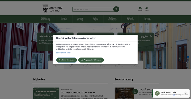 Security scan screenshot of https://www.vimmerby.se/
